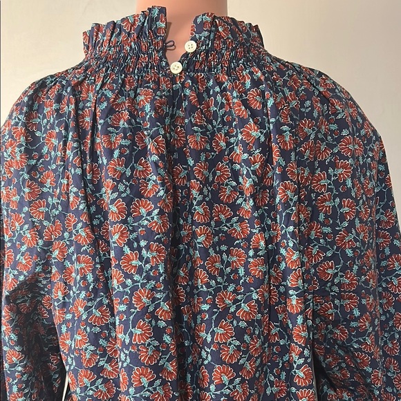 J. Crew Factory Women’s Long sleeve peasant  Cotton Floral Size X L. NWT - Picture 9 of 13